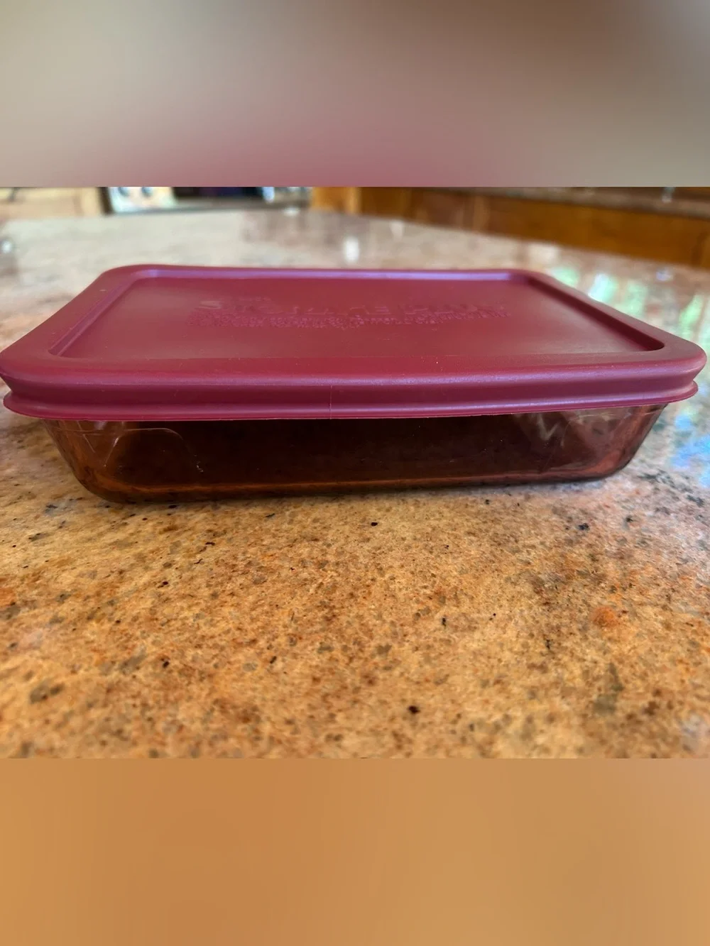 Pyrex Cranberry Visions Glass Food Storage w/lids Round C-16-B 1 pint & 7210 3C.